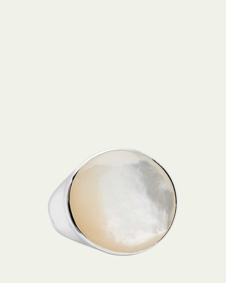 Sculptured Round Ring in Sterling Silver